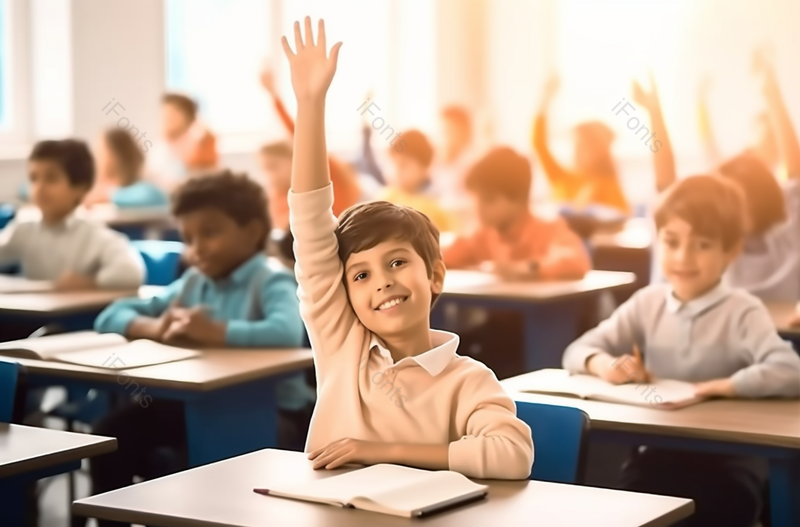 小学生在课堂上争先恐后的举手摄影背景,高清,摄影图,摄影图片,图片大全,摄影图免费下载